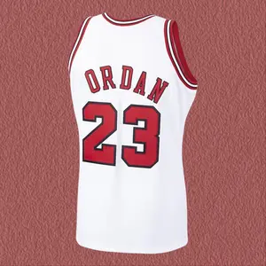 stitched Men's Classic-Design Sleeveless Basketball Jerseys White shirt 1997-98