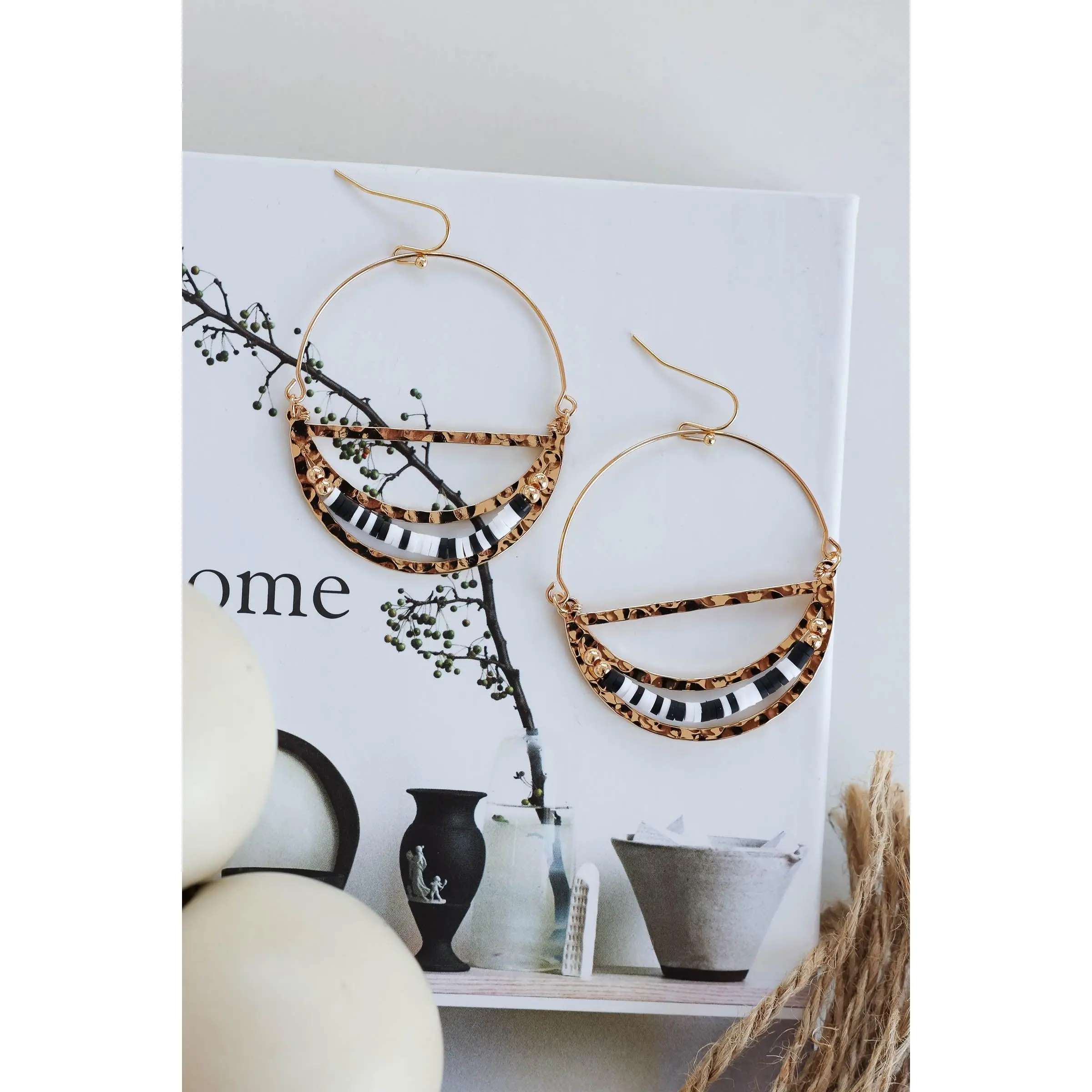 World Around You Earrings - Black White