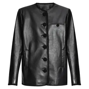 Archer Black Oversized Leather Jacket Blazer