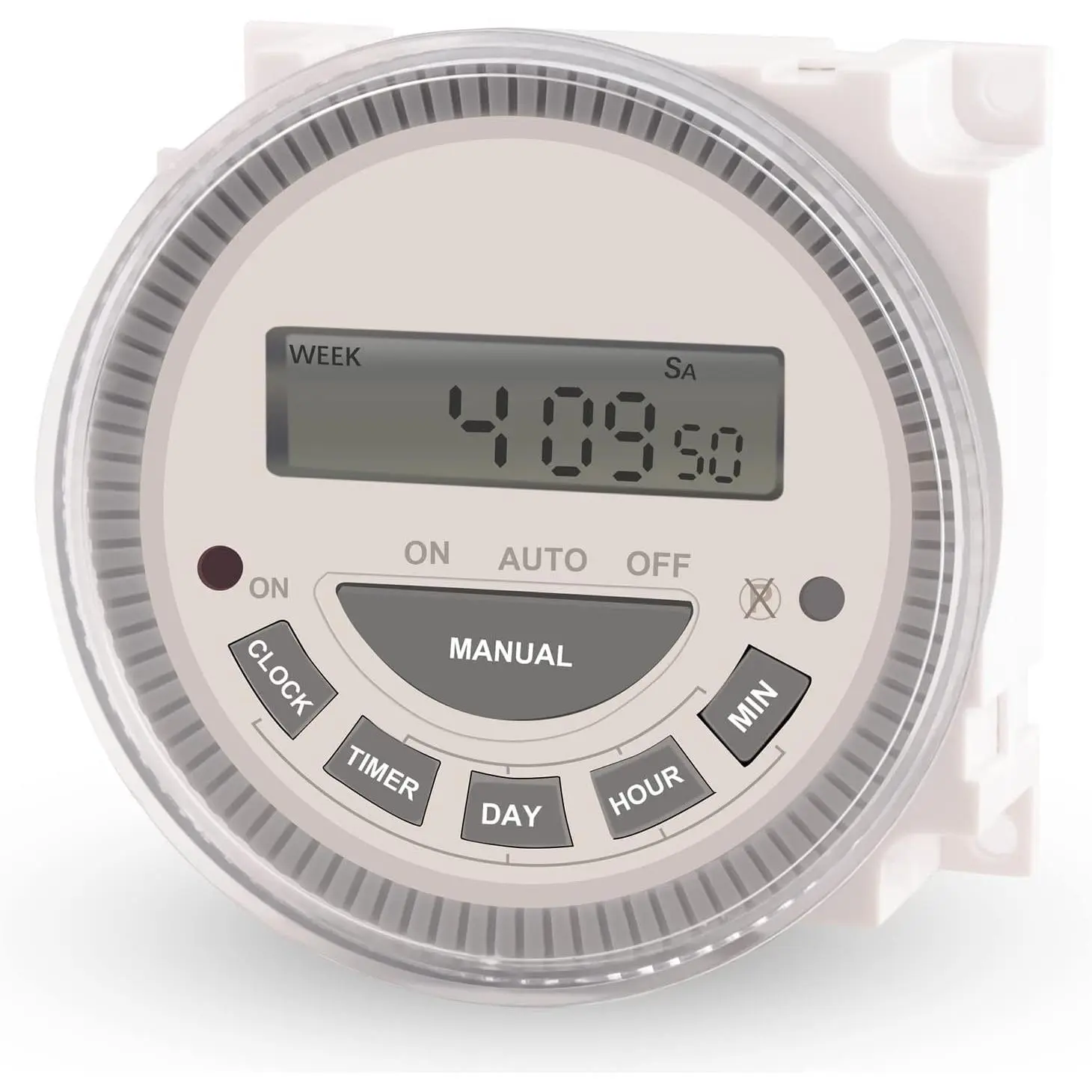 7-Day Programmable Digital Timer Switch - Heavy Duty 120V LCD Electrical Controller with Automatic Sleep Mode, 12/24 Hour Format Conversion, Neon, Transparent Cover, Rubber Set, Installation Manual for Garden Sprinklers, DIY Automatic Chicken House Door