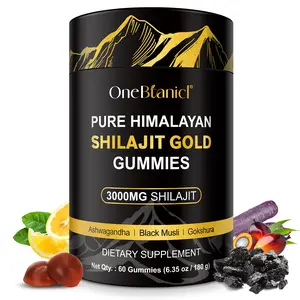 [NEW]ONEBTANICL Himalayan Shilajit Gummies - Ashwagandha & 85+ Minerals Adaptogen Blend, Fulvic Acid Energy & Vitality Support* for Men & Women, 60 Vegan Gummies, TikTok Viral Superfood Supplement Ethically Sourced Vitamins Dietary