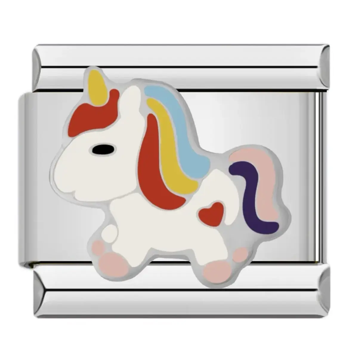 Unicorn Rainbow Italian Charm Bracelet Link Unicorn Rainbow Italian Charm Bracelet Link