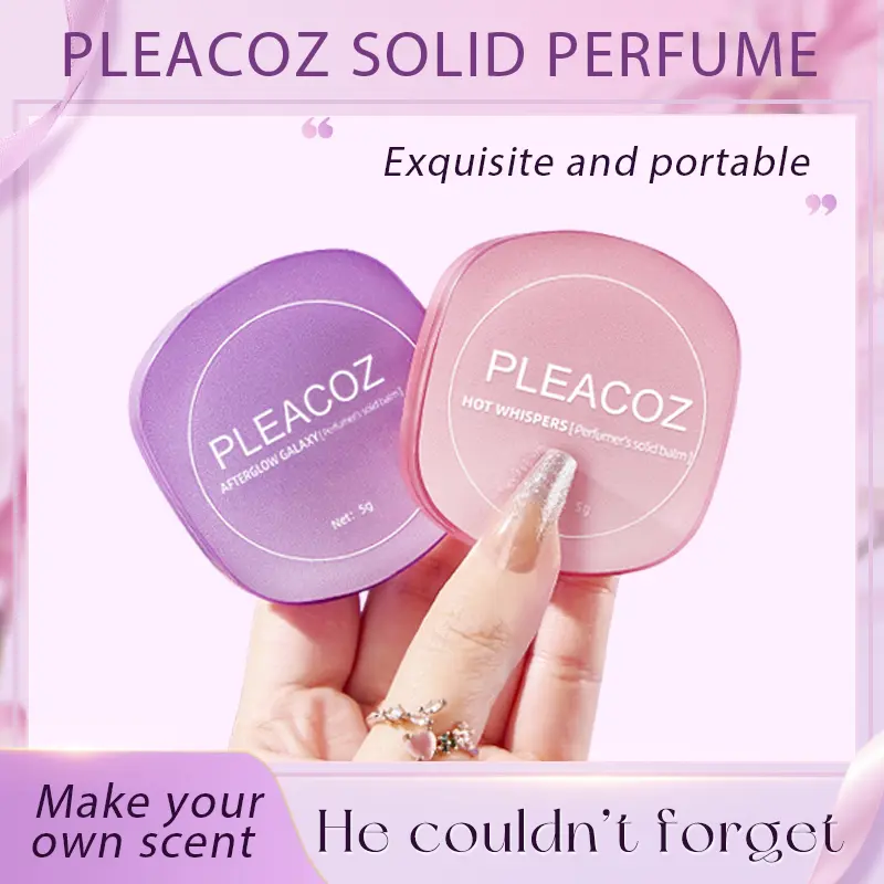 Pleacoz Women's Portable Solid Perfume Balm - Alcohol-Free, with Neroli Oil, Wormwood, Citrus, Coumarin, Floral-Woody Amber Scent, Afterglow Galaxy Notes, Travel Case with Built-In Mirror