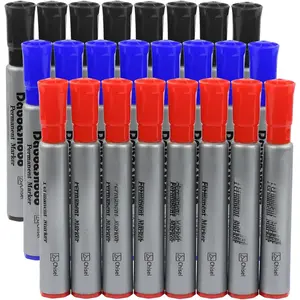 Permanent Markers 24 Count, 3 Assorted Colors, Chisel Point Permanent Markers For  and Adult Coloring as Office, School Supplies