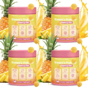 Feminine Probiotics Gummies - Pineapple Flavor, Supports pH Balance Dryness Relief, Prebiotic & Probiotic Blend with Slippery Elm Healthcare Dietary