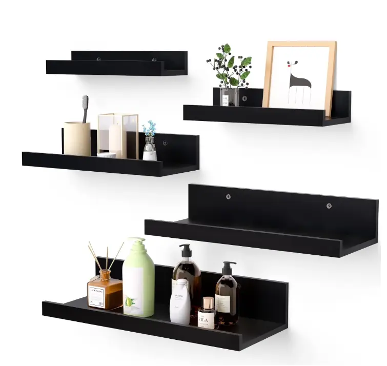 Floating Shelves, Sindcom Home Wood Shelf Wall Mounted, Set of 5, Multiple Sizes