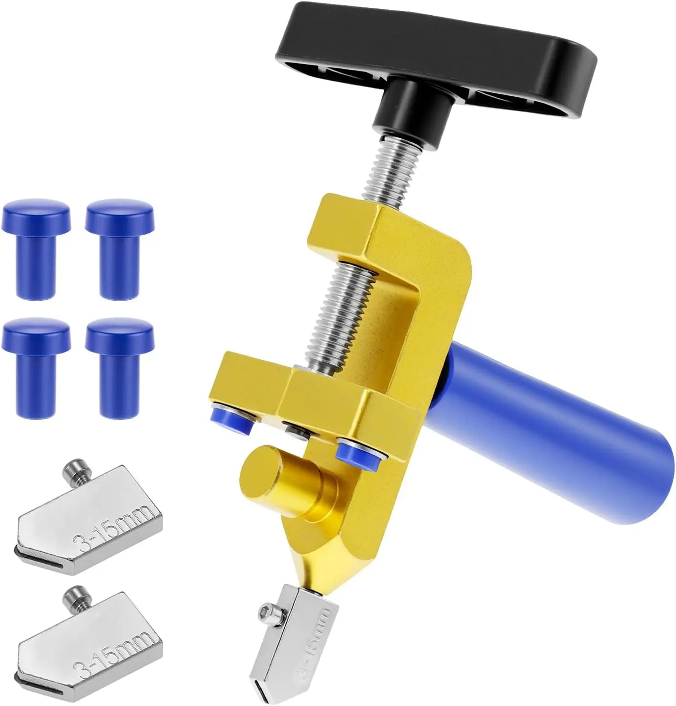 2-in-1 Home Heavy Duty Tile Cutter Tools, Manual Scoring Tool with Replaceable Blades for Cutting Ceramic, Glass, Glazed Tiles