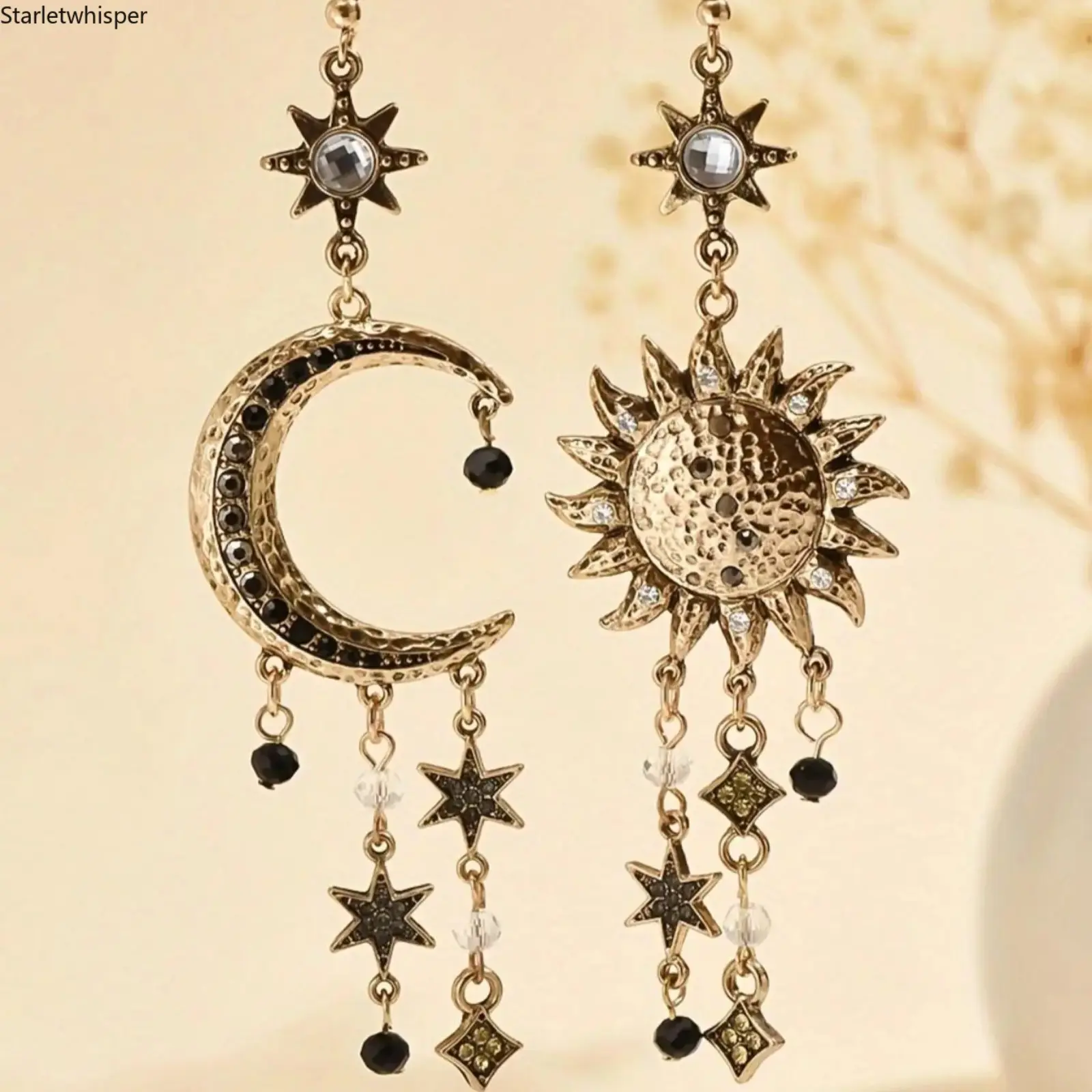 Vintage Sun & Moon Boho Dangle Earrings, Premium Aesthetic Drop Earrings for Women, Versatile Exquisite Jewelry for Daily Wear, Party & Birthday Gift