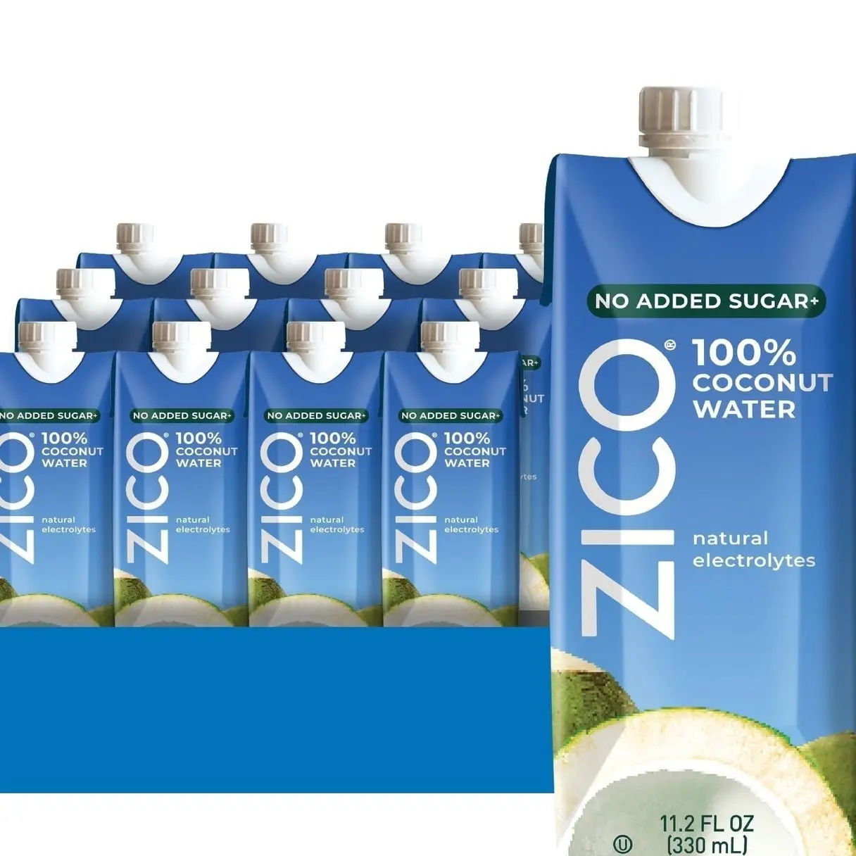 Zico Coconut Water, No added Sugar, Refreshingly Delicious, Hydration with Electrolytes, 11.2 Fl Oz (Pack of 12)