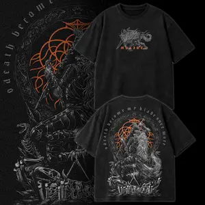 The Black Blade Maliketh Elden Ring Game Edition Double Printed Oversized Acid Washed Hoodie, Dark Fantasy RPG Graphic Hoodie, Soulslike Streetwear, Unisex Oversized Hoodie, Gamer Merch Gift for Elden Ring Fans