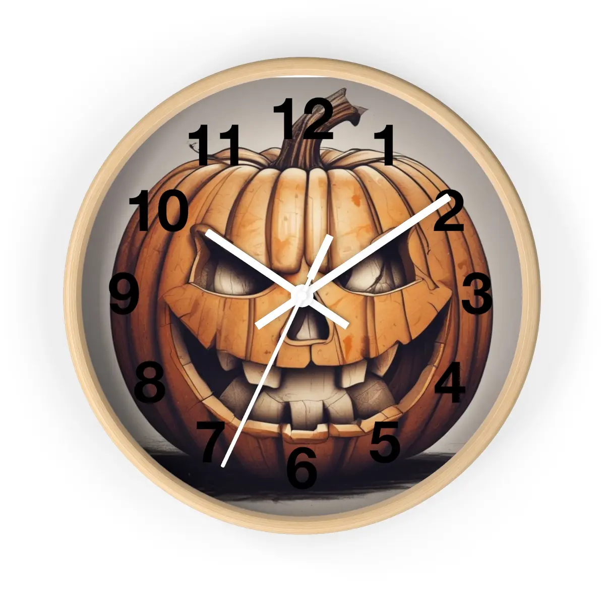 Jack o Lantern Wall Clock, Halloween Decor, Spooky Home Accent, Pumpkin Clock, Fall Season Timer, Halloween Wall Decor wallclock Room Wood