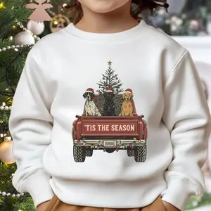 Boys Christmas Sweatshirt for Youth, Dog Toddler Christmas Sweatshirt, Matching Sweatshirt, Christmas Gift, Gift For Youth Tops