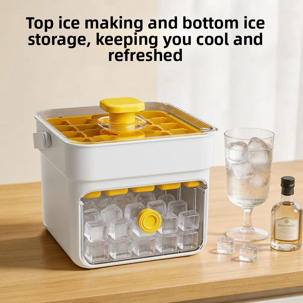[Aoran] Ice cube mold food grade ice box storage frozen ice artifact household can pull and press ice grid with handle