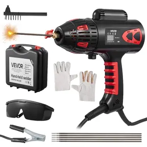 VEVOR Portable Handheld Welding Machine, 20 - 130A Portable ARC Welder with Stepless Current Adjustment IGBT Inverter, 115V Handheld Stick Welder Digital Display Fit for 1/16-1/8 Welding Rods