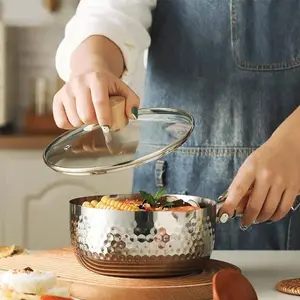 Stainless Steel Saucepan with Lid, Non-stick Soup Pot with Handle, Kitchen Cooking Pot for Home Use, Household Cookware for Kitchen, Kitchenware