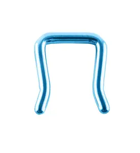 Light Blue ASTM F136 Titanium Staple Septum Ring