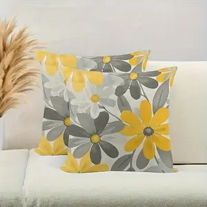 2-Pack Floral Pattern Sofa Pillow Covers, Home Decor Pillow Cases, Bedroom Living Room Sofa Decoration, Dual-Sided Print, Polyester Zipper Cushion Covers