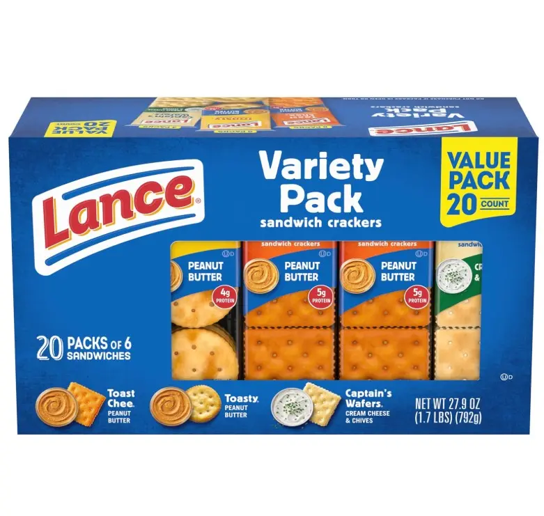 Lance Assorted Sandwich Crackers, 20 Count Variety Pack