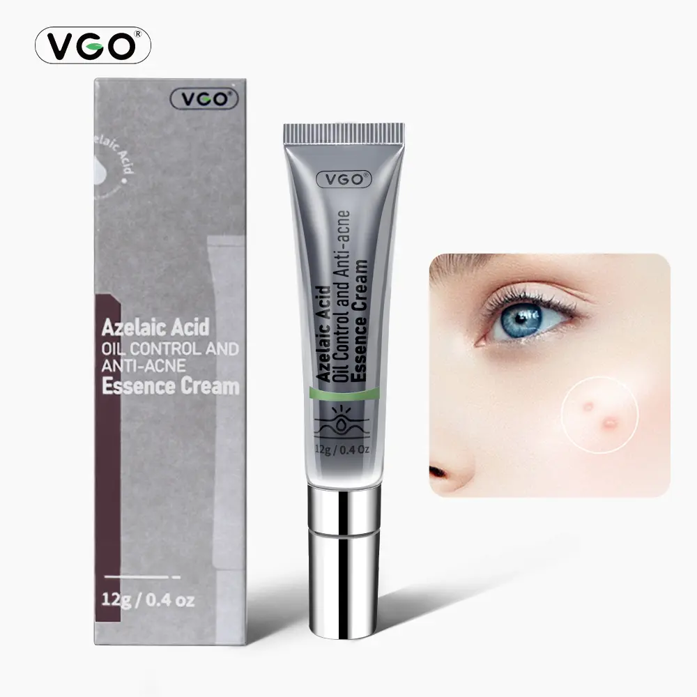 VGO Azelaic Acid Oil-Controlling & Acne-Removing Essence Cream 12g/0.4oz for Skin Repair & Pimple Patching with Benzoyl Peroxide