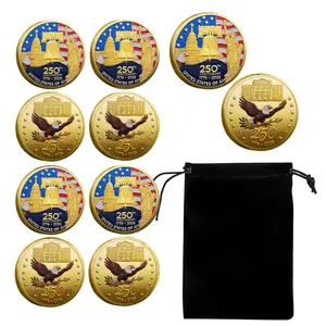 10-Pcs US 250th Army Anniversary Solid Iron Challenge Coin Set - Iron US Founding Fathers Patriotic Collectible Perfect Collectible Gift For Men