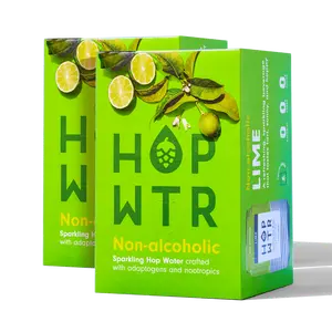 HOPWTR Lime Flavor | Infused with Ashwagandha and L-theanine | Sparking Water, Beverage | 12oz