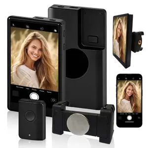 Selfie Studio Kit: Bluetooth Phone Grip + Remote, 360° Rotating Ring Holder for Rear Camera Vlog, TikTok/Instagram Live Must-Have, iPhone Android Universal