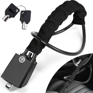 Car Steering Wheel Lock, Thick Braided Steel Cable Anti-theft Lock, Anti-drill Anti-saw Durable, Easy Operation No Battery Needed, with Two Keys, Universal for Cars, SUVs, RVs, Trucks, Anti-pry Anti-violent Damage, Vehicle Security Product