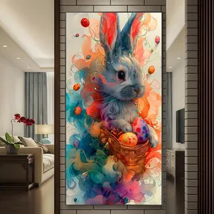 Rabbit Pattern DIY Diamond Arts Colorful Painting Kit without Frame, DIY 5D Diamond Arts Colorful Painting Kit, Wall Art Decor for Home Living Room Bedroom