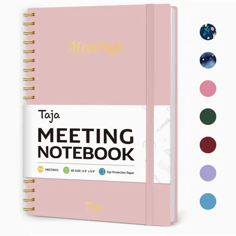 Meeting Notebook For Work Organization - Work Planner Notebook With Action Items, Agenda Planner For Note Taking, Project Planner For Men & Women