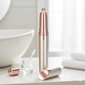 USB Mini Electric Eyebrow Trimmer & Facial Hair Remover Set, Painless Rotating Blade, Waterproof, Type-C Fast Charge, Anti-Slip Grip, Low Noise, Hypoallergenic Grooming Tool for Precise Shaping