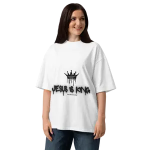 Unisex organic oversized high neck t-shirt