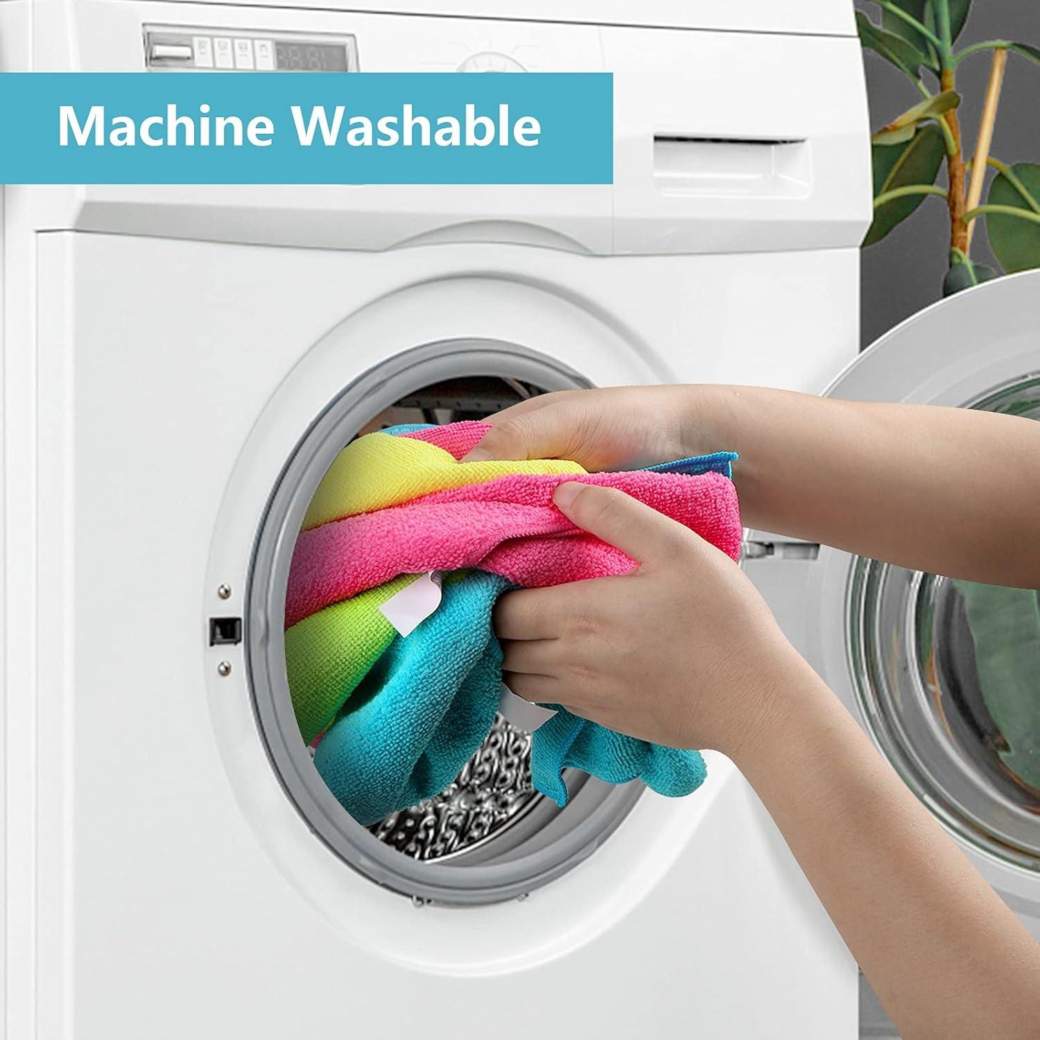 Multi-Color Microfiber Cleaning Cloths:  Super Absorbent, Quick-Drying, Lint-Free