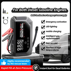 Portable 12V Car Jump Starter High Power Emergency Battery Booster, Multifunction Power Bank with LED Flashlight, Safe Protection, Quick Charge, Universal for Cars, Motorcycles, Compact Design for Roadside Rescue, Outdoor Camping and Daily Emergency Use