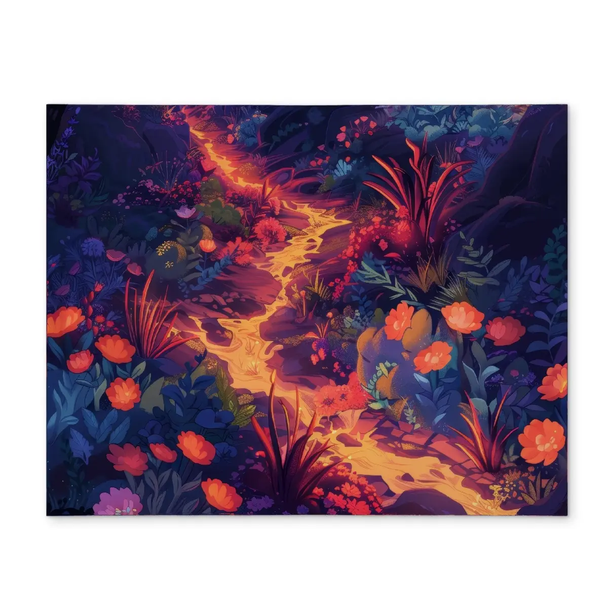 MWW CPPM1418HL0PJ5 14x18 in. Durable Purple Polyester Placemat, Floral Print Dining Tableware Accessory, Novelty Design for Warm Inviting Atmosphere & Elevated Table Presentation, Creates Warm Inviting Atmosphere