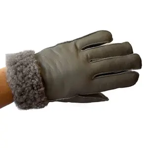 Gloves Leather Shearling Sheepskin Fur Winter Warm Gloves S-2XL - Premium Quality 100% Genuine Shearling Sheepskin Fur & Leather - Super Soft & Warm for Cold Weather - Stylish Christmas Gift