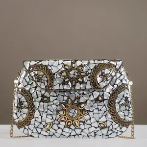 Half Moon Mosaic Clutch Bag