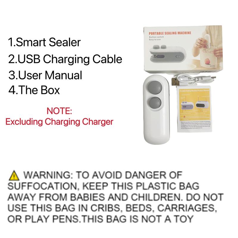 2 in 1 Mini Sealing & Cutting Machine, Portable Usb Rechargeable Snack Sealing Machine, Handheld Heat Sealing Device for Snack & Food Storage Plastic Sealer