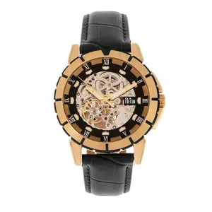 Reign Philippe Automatic Leather-Band Skeleton Watch 316L Stainless Steel Case 20 Jewels 42-Hour Power Reserve 21600 BPH Sapphire Crystal 41mm Diameter