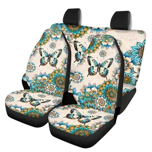 Boho Mandala Butterfly Car Seat Cover for Women Universal Non-Slip Car Seat Protector Front/Rear Seat Cover Fits for Truck SUV Sedan Van