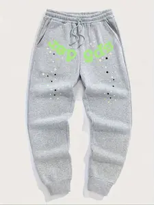 Men's Casual Fitted Sports Pants with Drawstring Waistband, Thicken Fabric for Fall & Winter, Versatile Active Lifestyle Wear, Drawstring Sweatpants