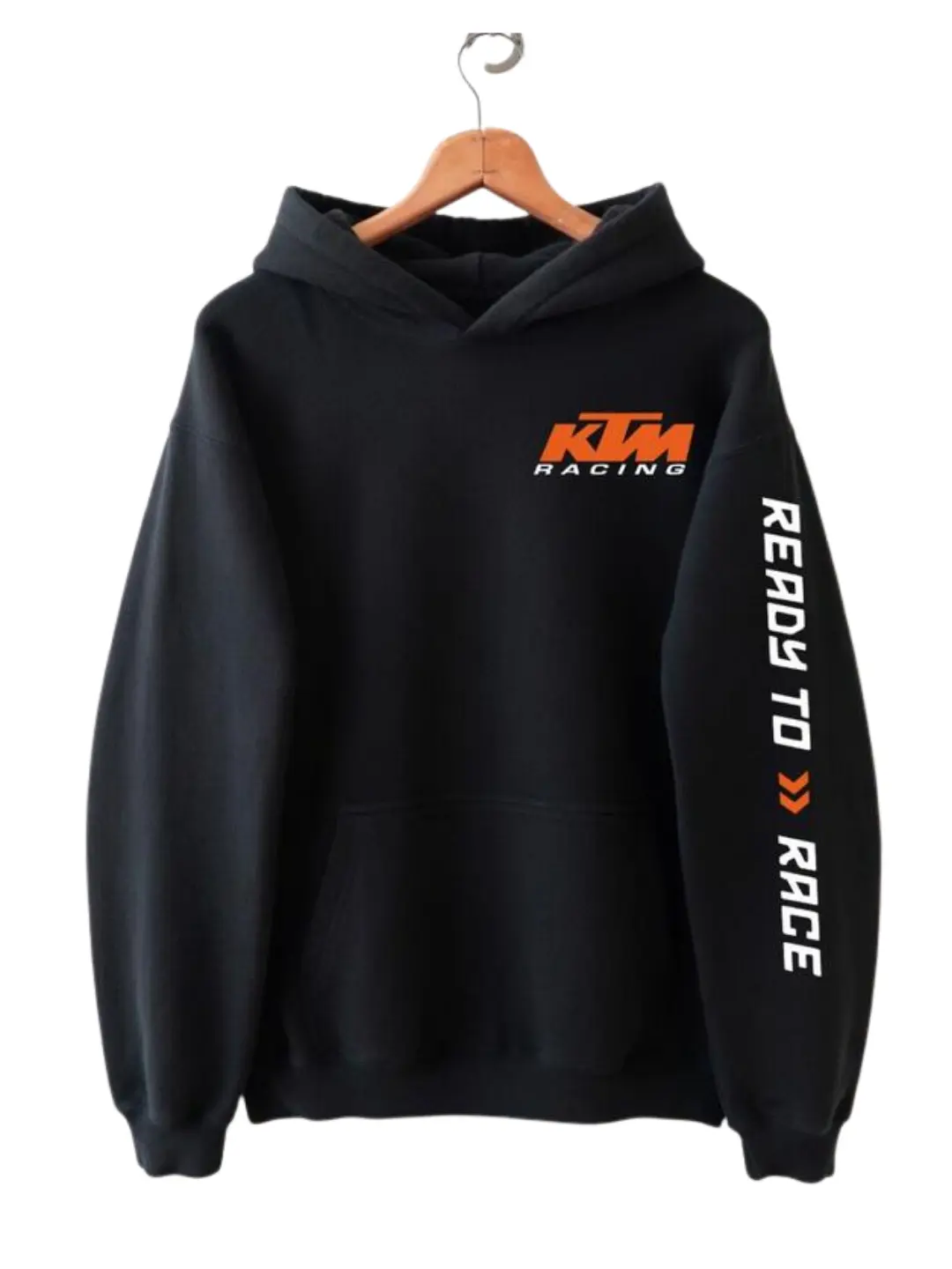 KTM Hoodie with Sleeve Print, Racing Motorcycle Graphic Sweatshirt, Vintage Moto Streetwear Pullover, Casual Unisex Biker Apparel for Men Women