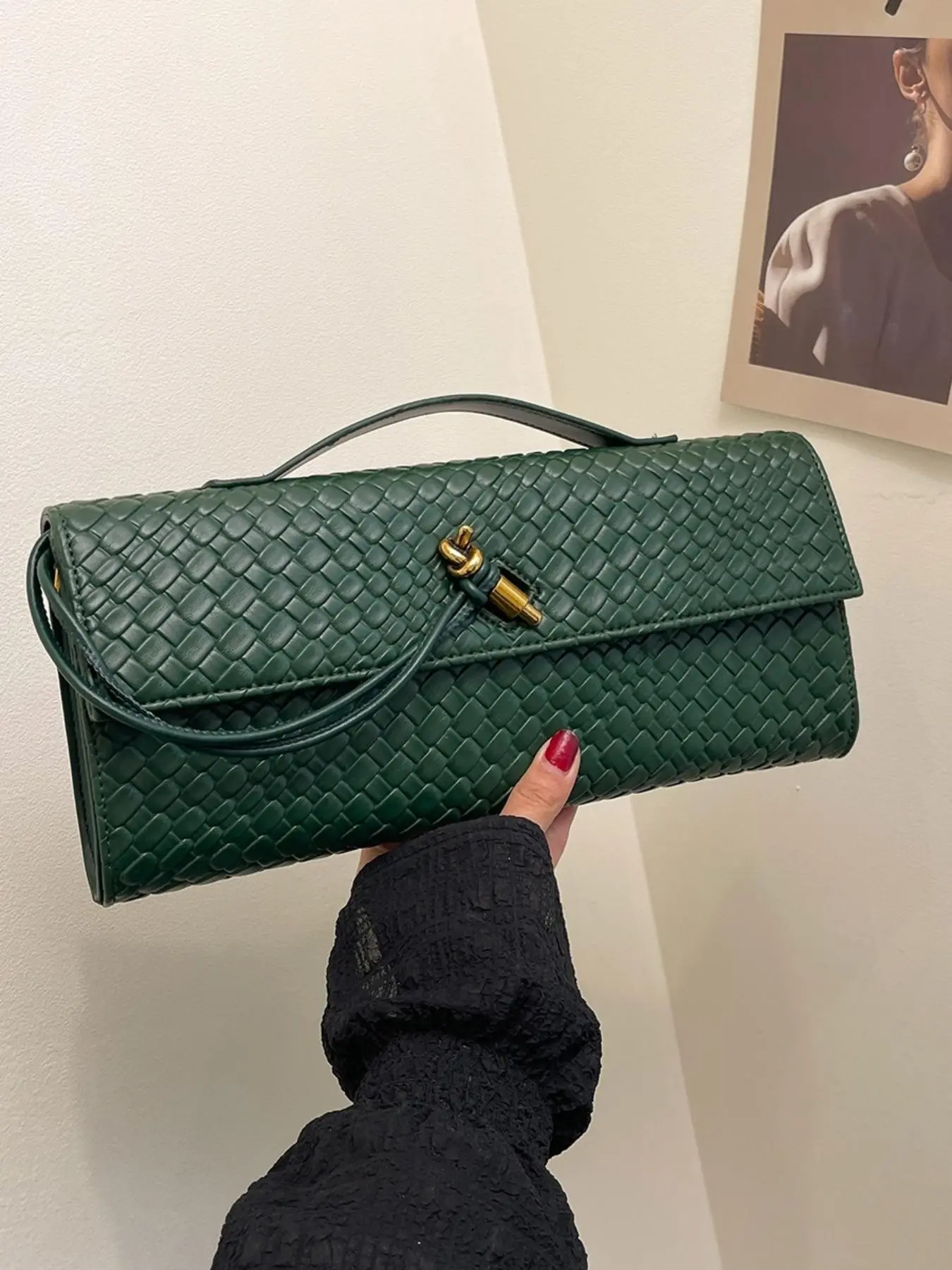 Fashionable Flap Ladies Handbag Clutch Bag Pure Color Casual Versatile Crossbody Bag, Stylish Women's Accessories Crossbody Clutch Purse Plain Color Purse