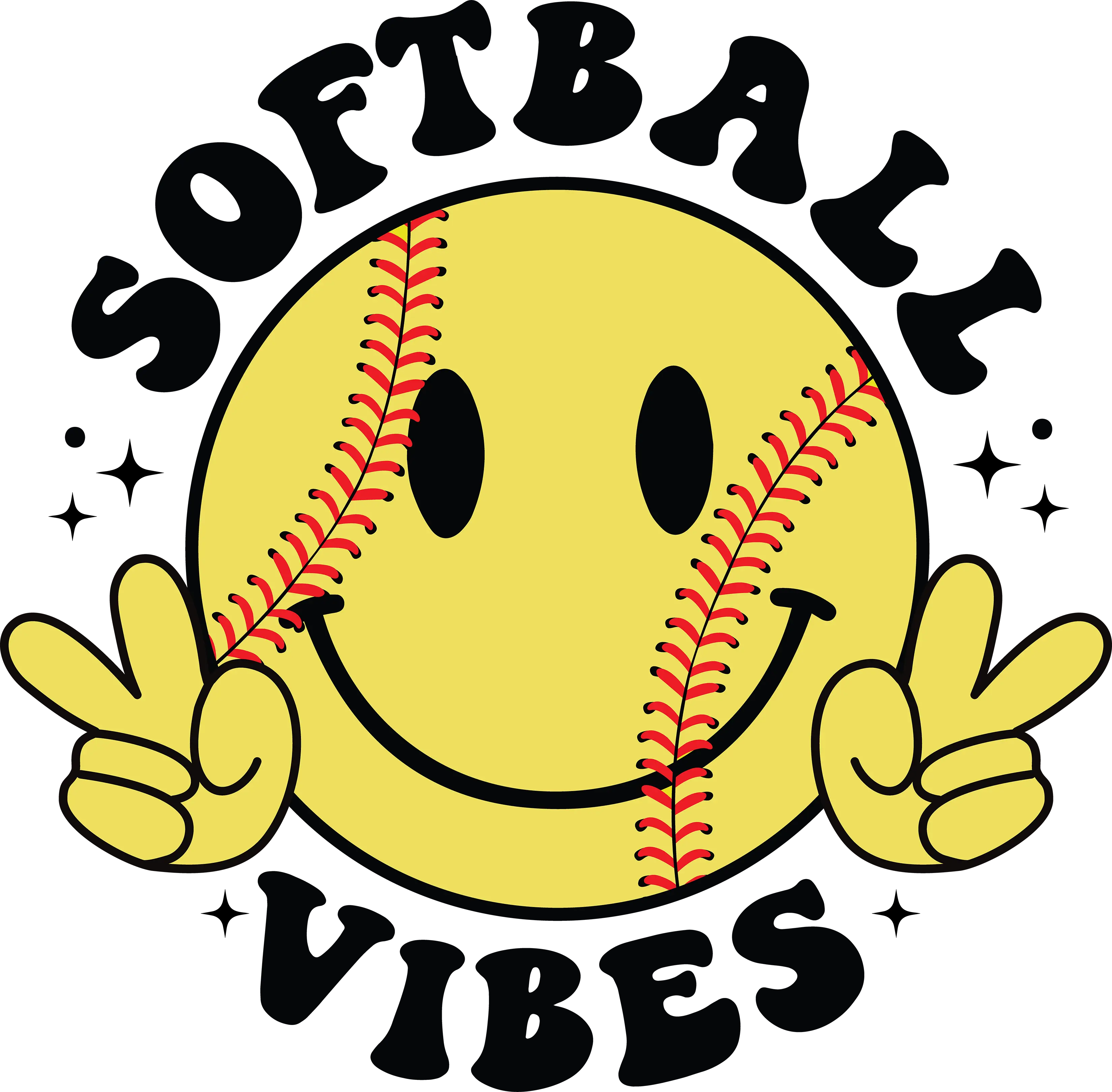 DTF Transfer – Softball Vibes Multi Sizes (SP_SF002)