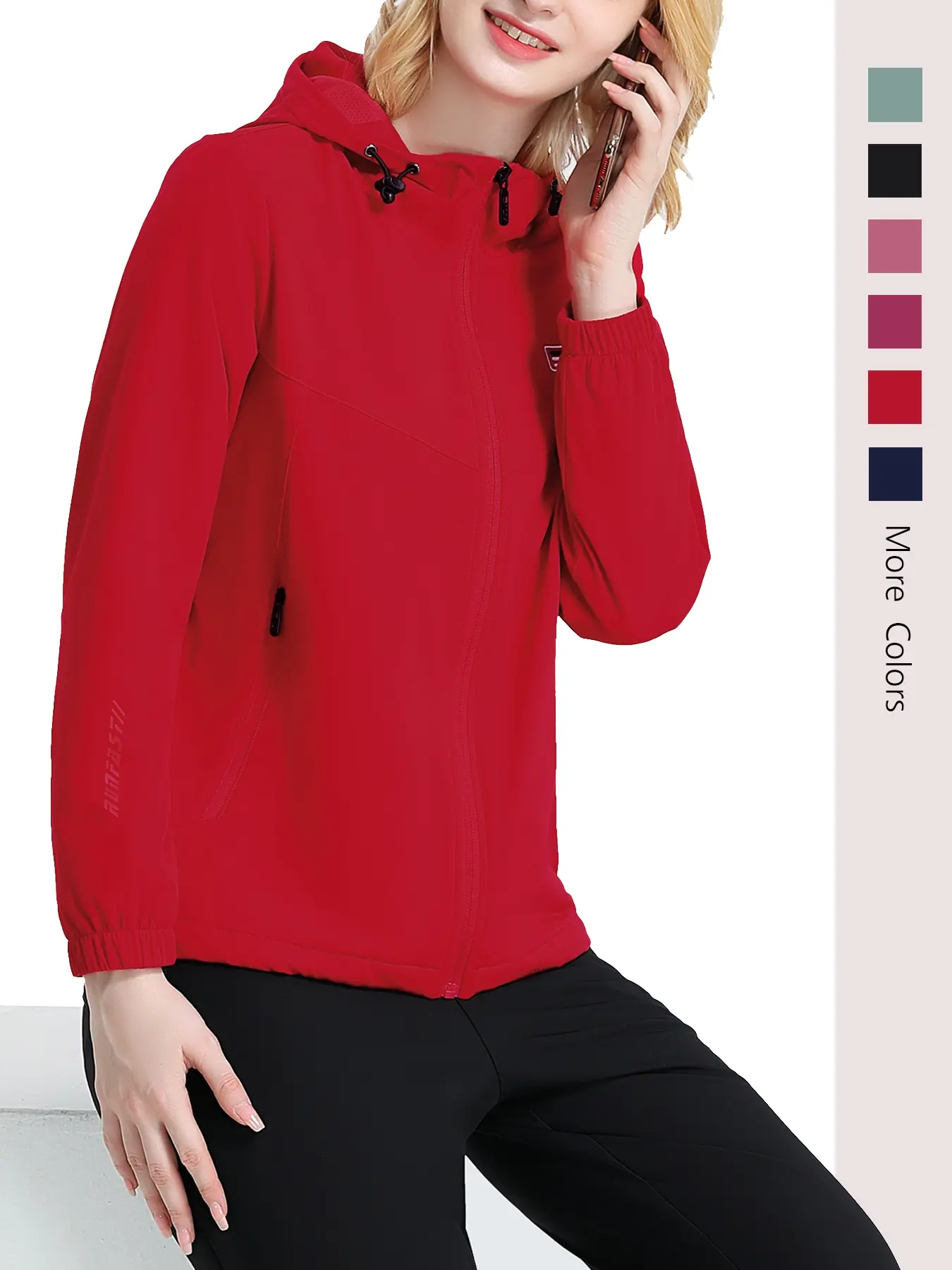 LEONARD sports モックネック トップス Women's Quick-Dry Waterproof Windproof Hooded Jacket, Breathable