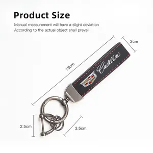 Car Keyring Leather Stylish Keychain Pendant Key Holder For Cadillac Escalade CTS ATS XTS CT4 CT5 XT5 XT4 XT6 CT6 Lyriq SRX ELR Celestiq EXT XLR