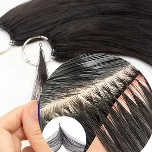 Wholesale 2025 NEW Feather Hook Line Hair Extensions 12-24inch Natural Remy Human Hair Invisivle Hand Knitting 40strands/Pack Salon Supply 25G/30G