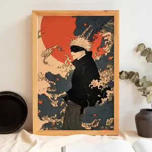 Jujutsu Dark Cursed Sorcerer Anime Poster, Shadow Energy Manga Wall Art, Japanese Anime Illustration, Gothic Otaku Room Decor, Anime Wall Print