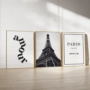 Paris Vintage Travel 3 Posters Pack, Paris City 3 Prints Pack, Paris City 3 Wall Arts Pack, 3 Set of Paris Travel Print Decor, Paris Posters