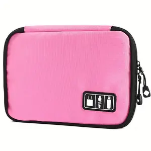 Waterproof Shock-Resistant Digital Storage Bag, Multi-Compartment Quick Access Grid System, Scratch Resistant + Cable Fixing Slots, Zipper Bag