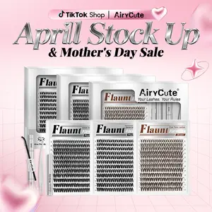 Flaunt & Short Flaunt & Brown Flaunt| AiryCute Upgrade U Lashes with Ultra-Dense, Waterproof, Long-Lasting Lashes | Flora | Natural Daily, Volume Style | Beginner-Friendly DIY Lashes for a Flawless, Voluminous Look | Trendy & Must-Have Clusters